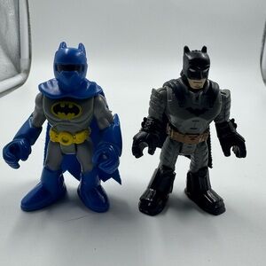 Lot Of 2 Imaginext DC Super Friends Batmobile Driver Batman Action Figure  3"